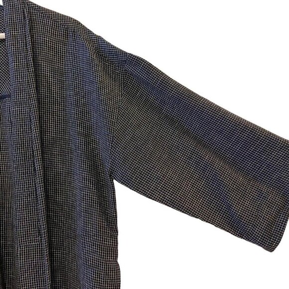 Madewell Long Robe Jacket in Grid Pattern Open Front Pockets Linen Small - Picture 6 of 12